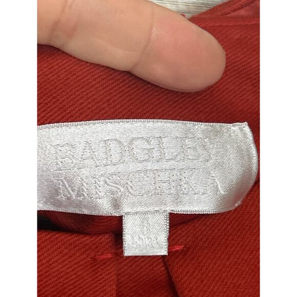 Badgley Mischka Women’s 8 Dark Orange Wool Lined Mini Cocktail Dress - Picture 7 of 7